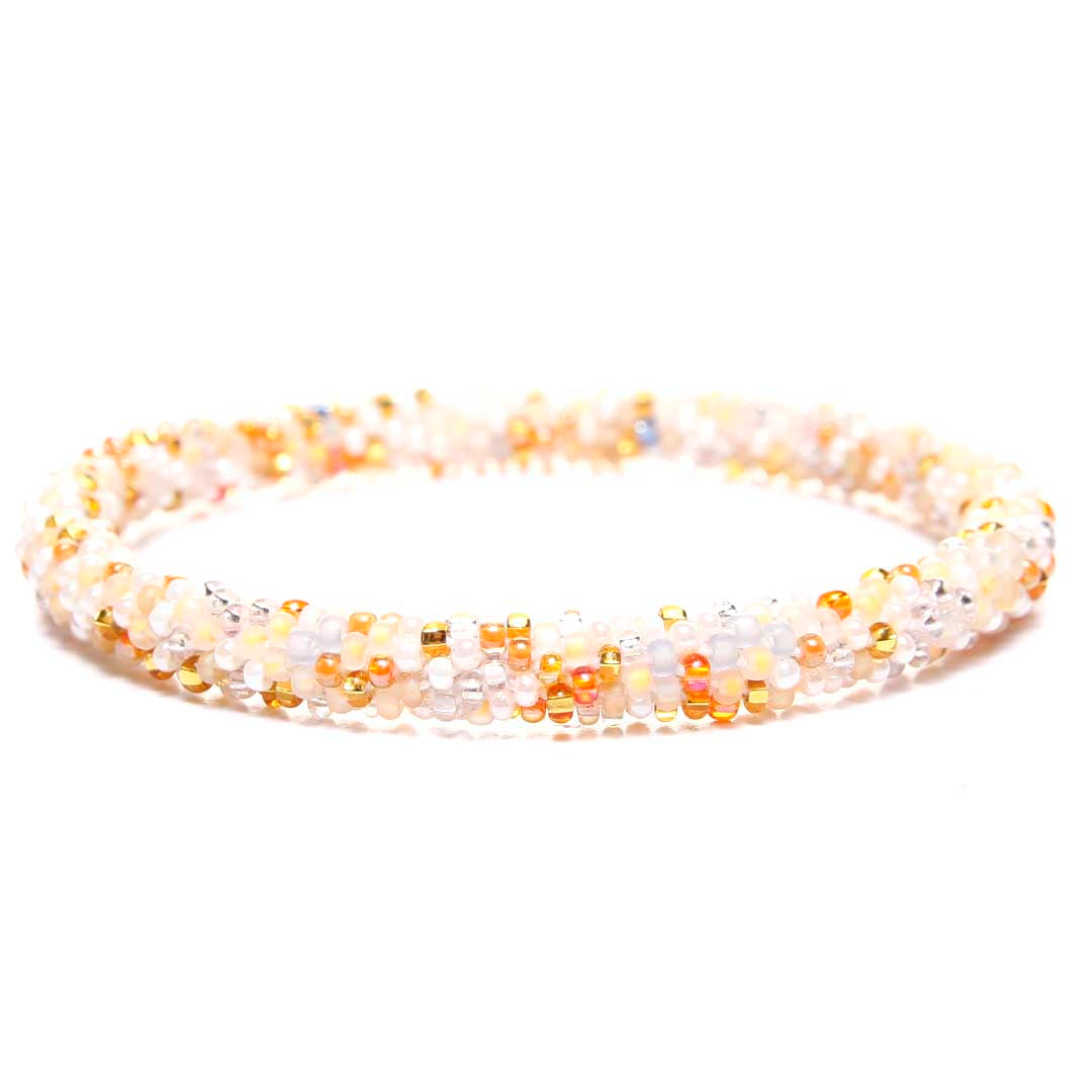 Peachy Fall Confetti Bead Bracelet