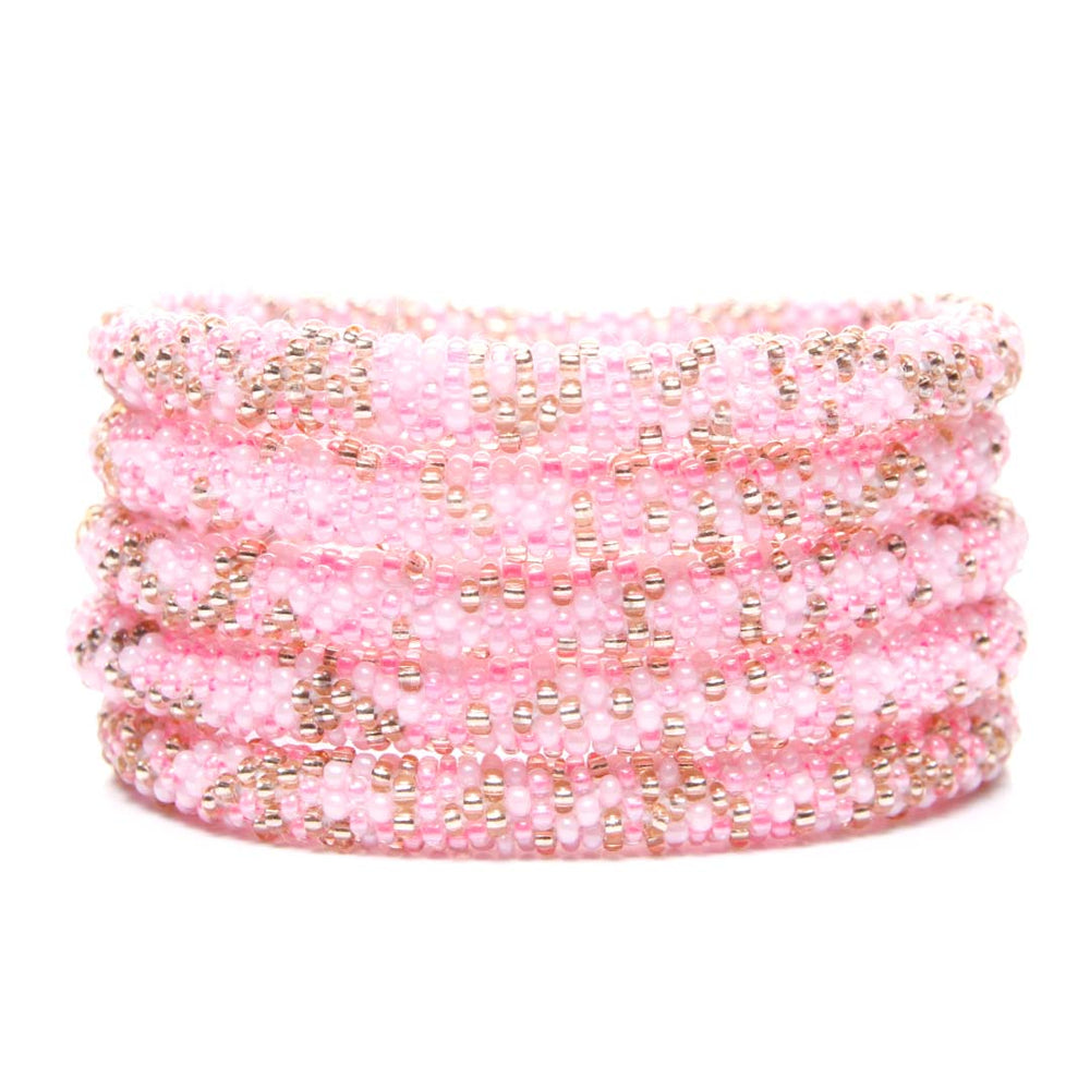 Pink Champagne Confetti Bead Bracelet-Stack