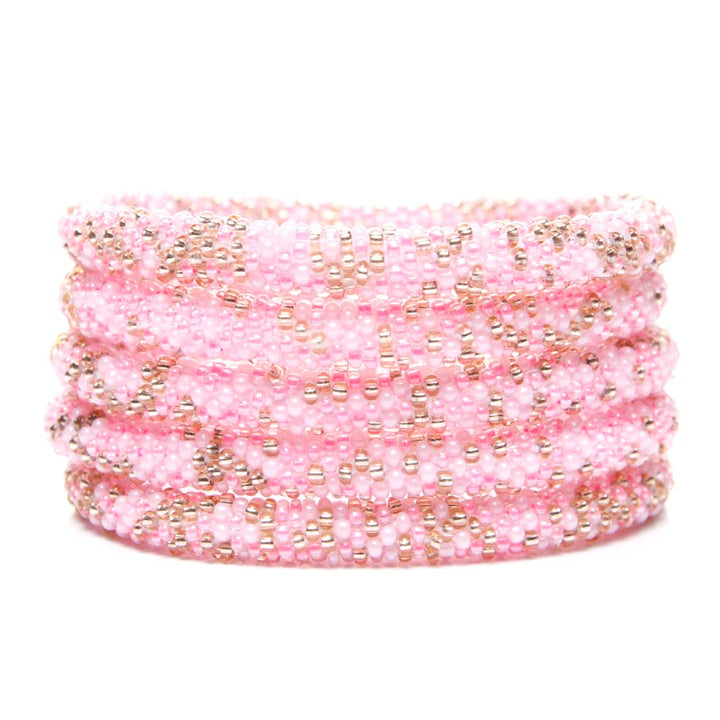 Pink Champagne Confetti Bead Bracelet-Stack 7