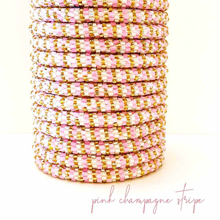 Pink Champagne Stripe - 7"