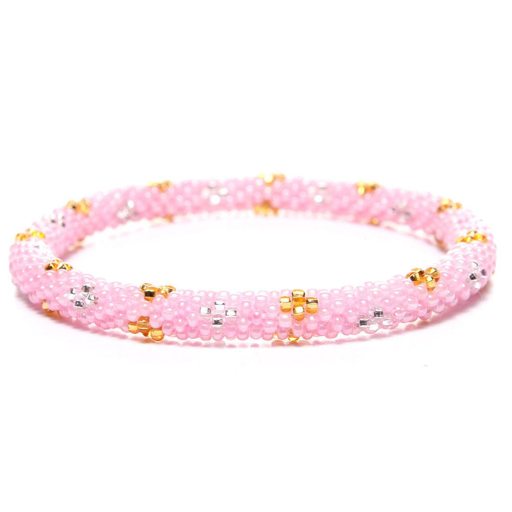 PInk Honey Sparkles Beaded Bracelet Front