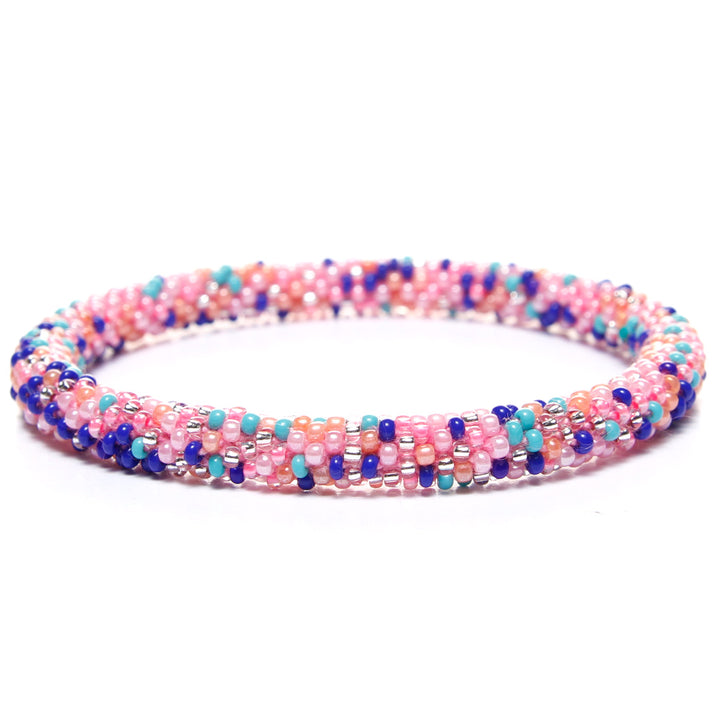 Pink Party Confetti Bead Bracelet-Front