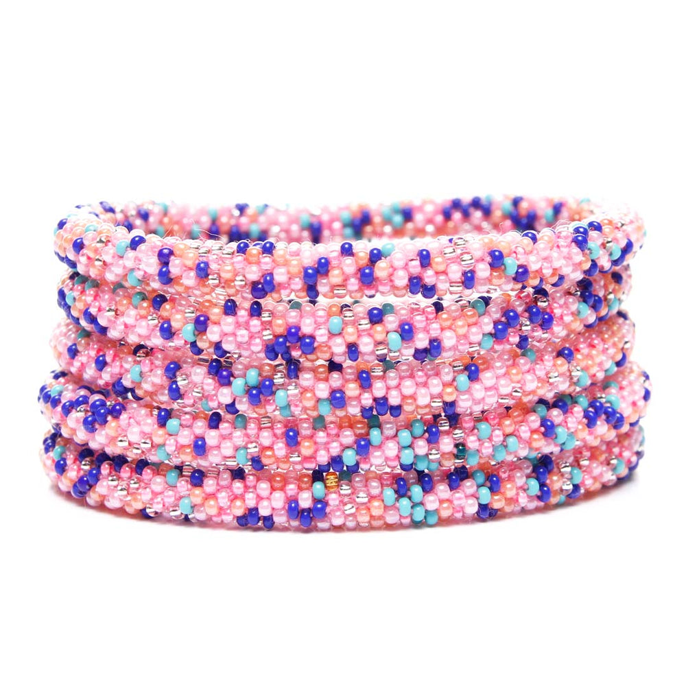 Pink Party Confetti Bead Bracelet-Stack