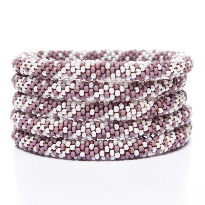 Plum & Pearl Twist Beaded Bracelet