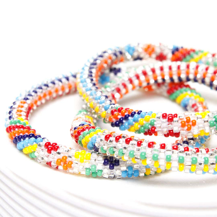 Rainbow Bright Sparkles Beaded Bracelet Side