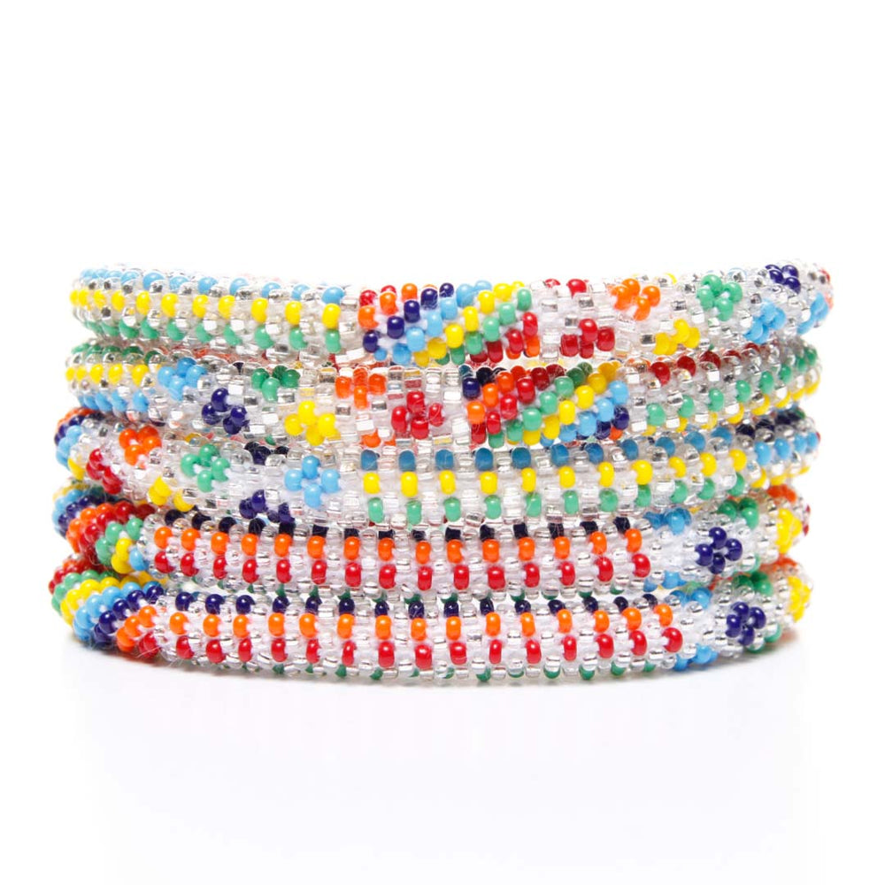 Rainbow Bright Sparkles Beaded Bracelet stack