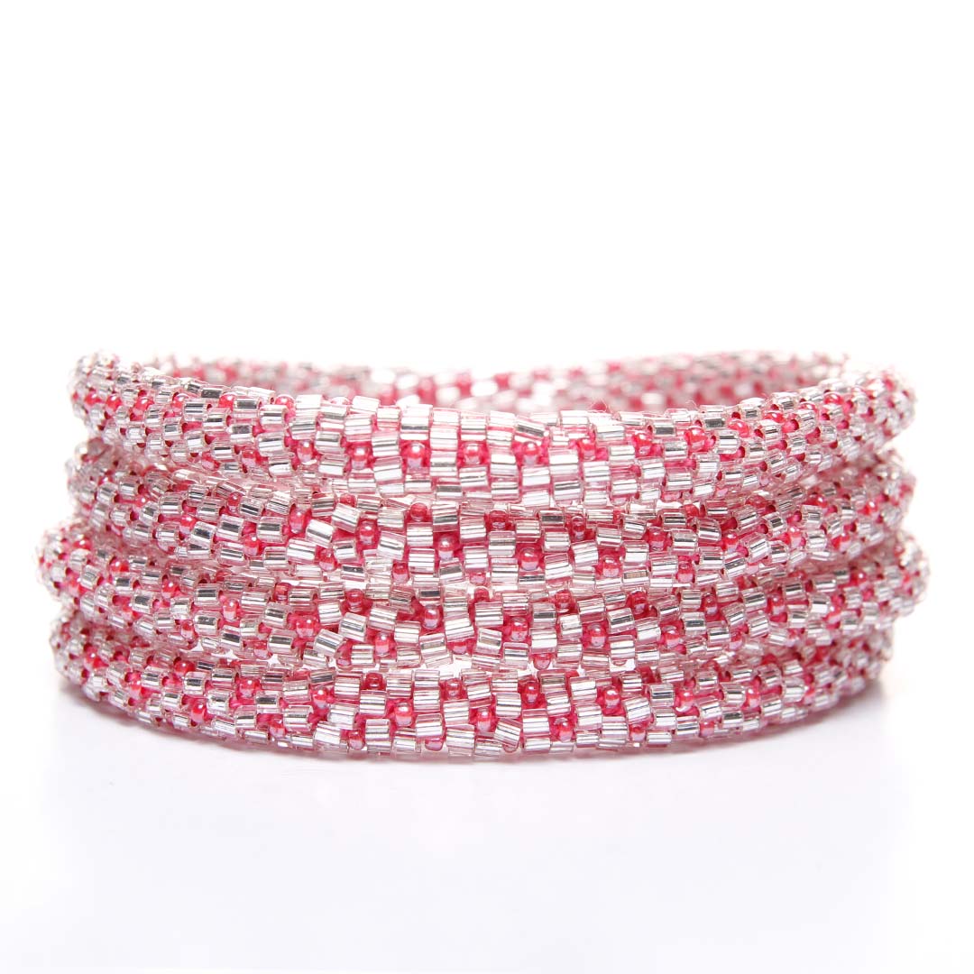 Raspberry Sparkles Beaded Bracelet