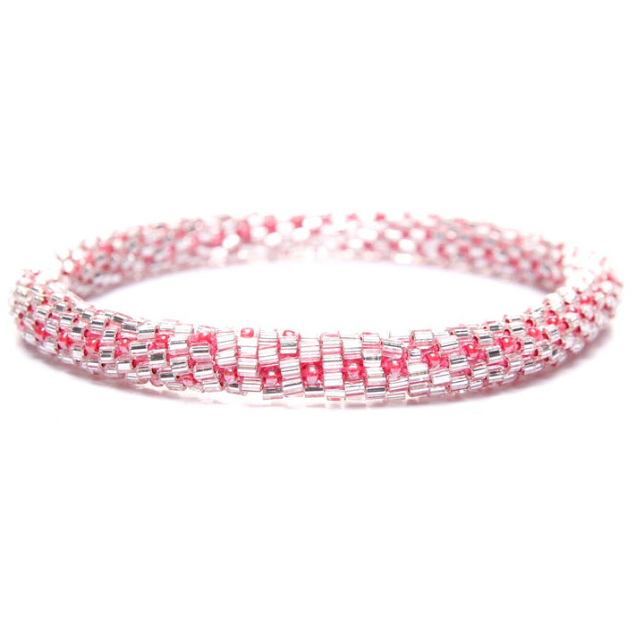 Raspberry Sparkles Beaded Bracelet Front