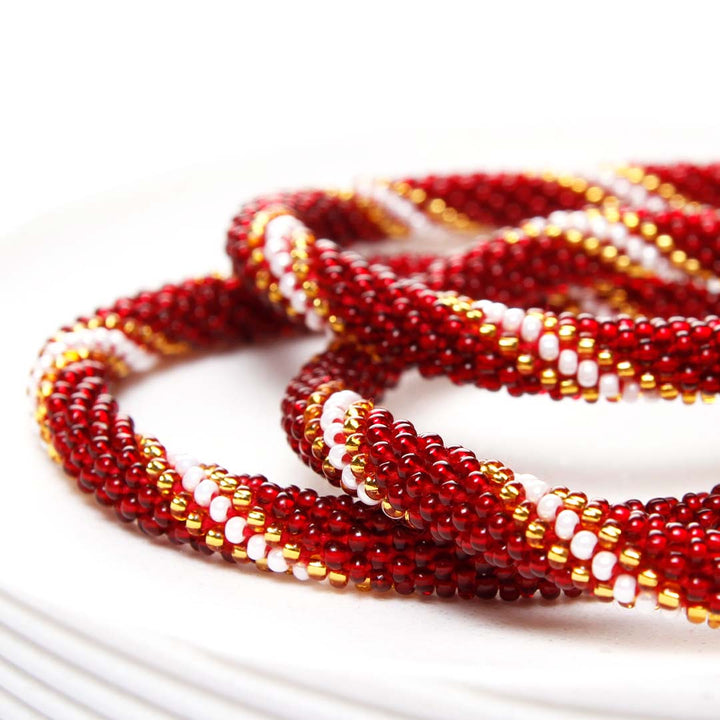 Red Velvet Cupcake Twist Beaded Bracelet side