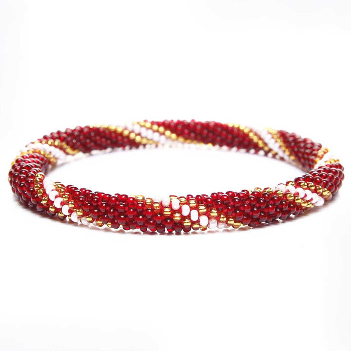 Red Velvet Cupcake Twist Beaded Bracelet front