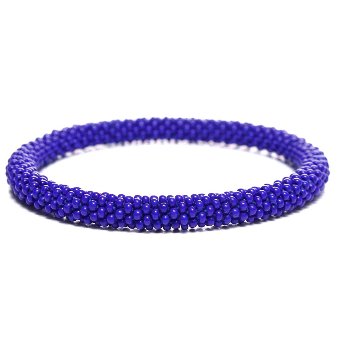 Sapphire Blue Gloss Beaded Bracelet.