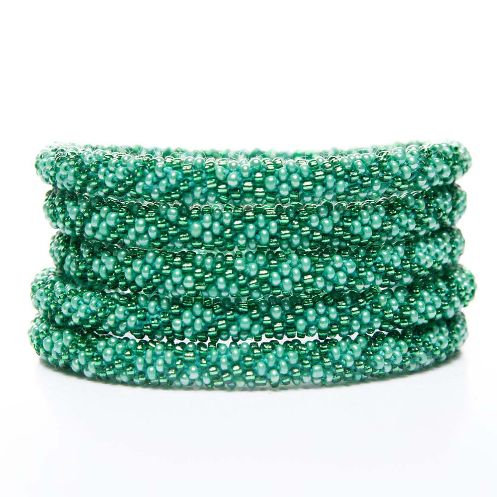 Sparkly Jade Fountain Beaded Bracelet stack