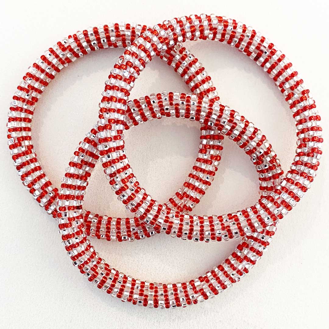 Sparkly Strawberry Stripe - 8"