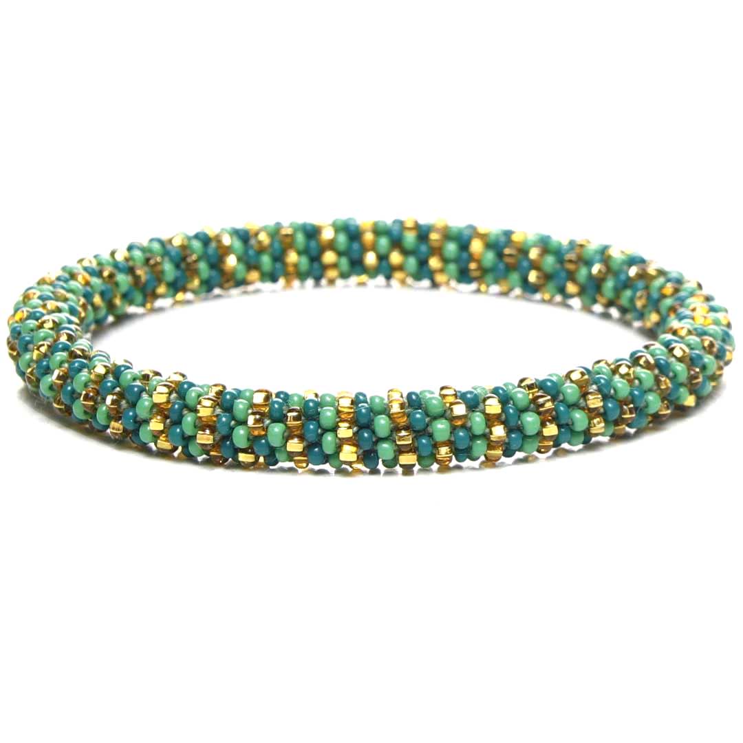 st patricks day stripe beaded bracelet