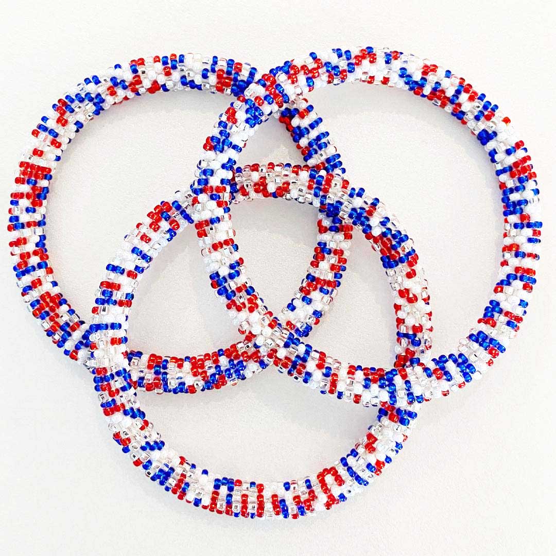 Star Spangled Sprinkles Beaded Bracelet top 8in