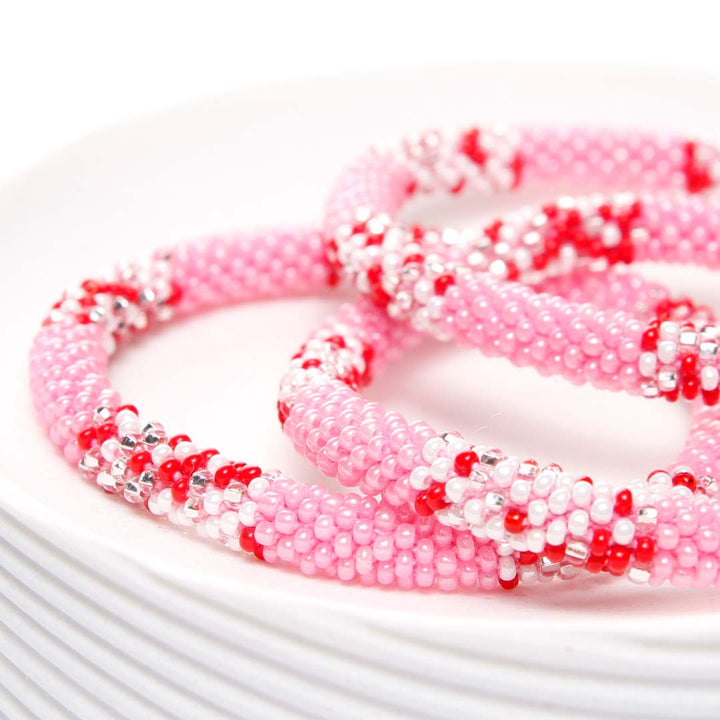 Sweetheart Sprinkle Stripe Beaded Bracelet-Side