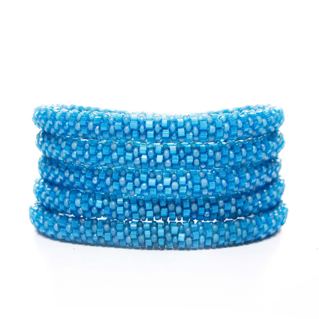 Turquoise Stripe Beaded Bracelet Stack