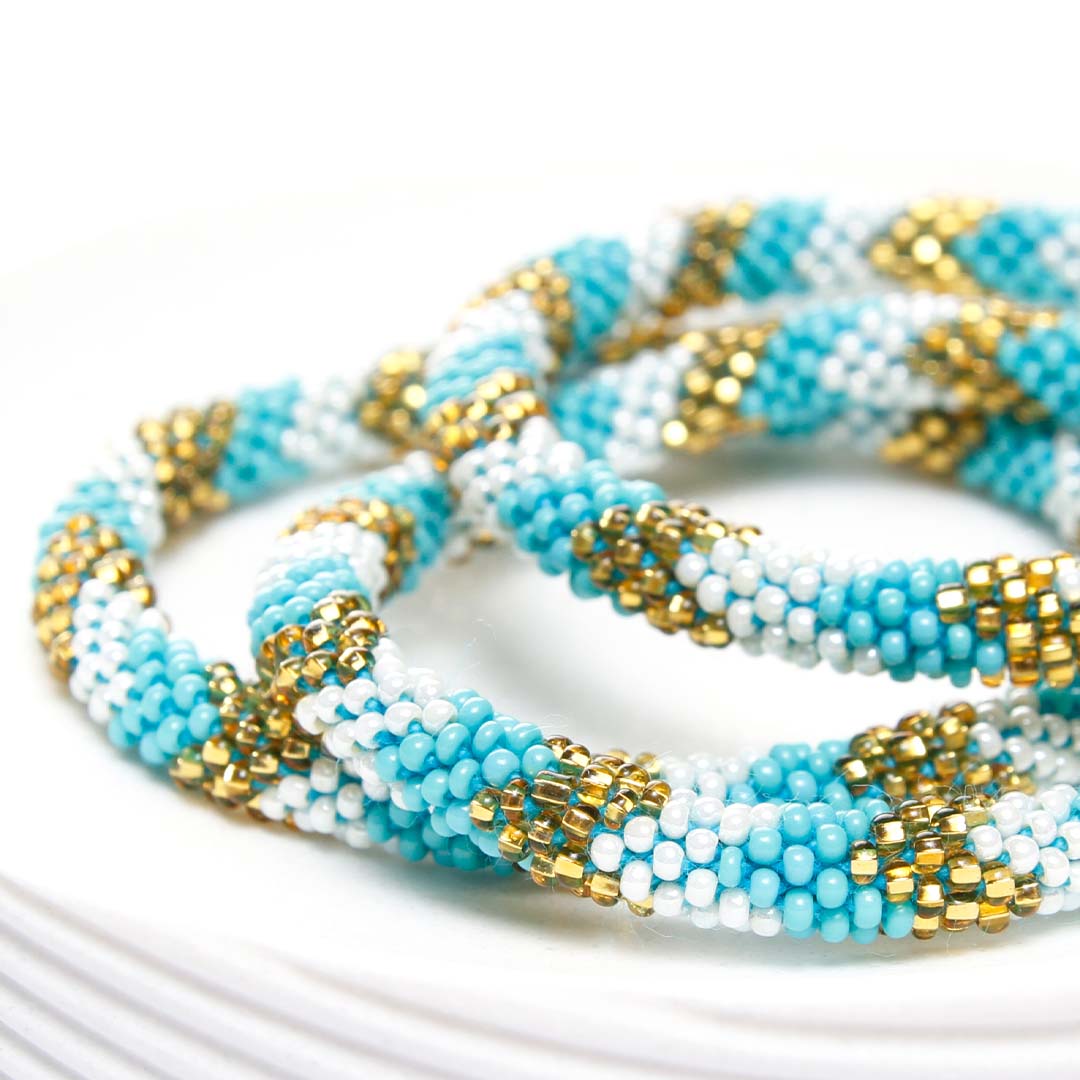 Turquoise Sun Beaded Bracelet-side