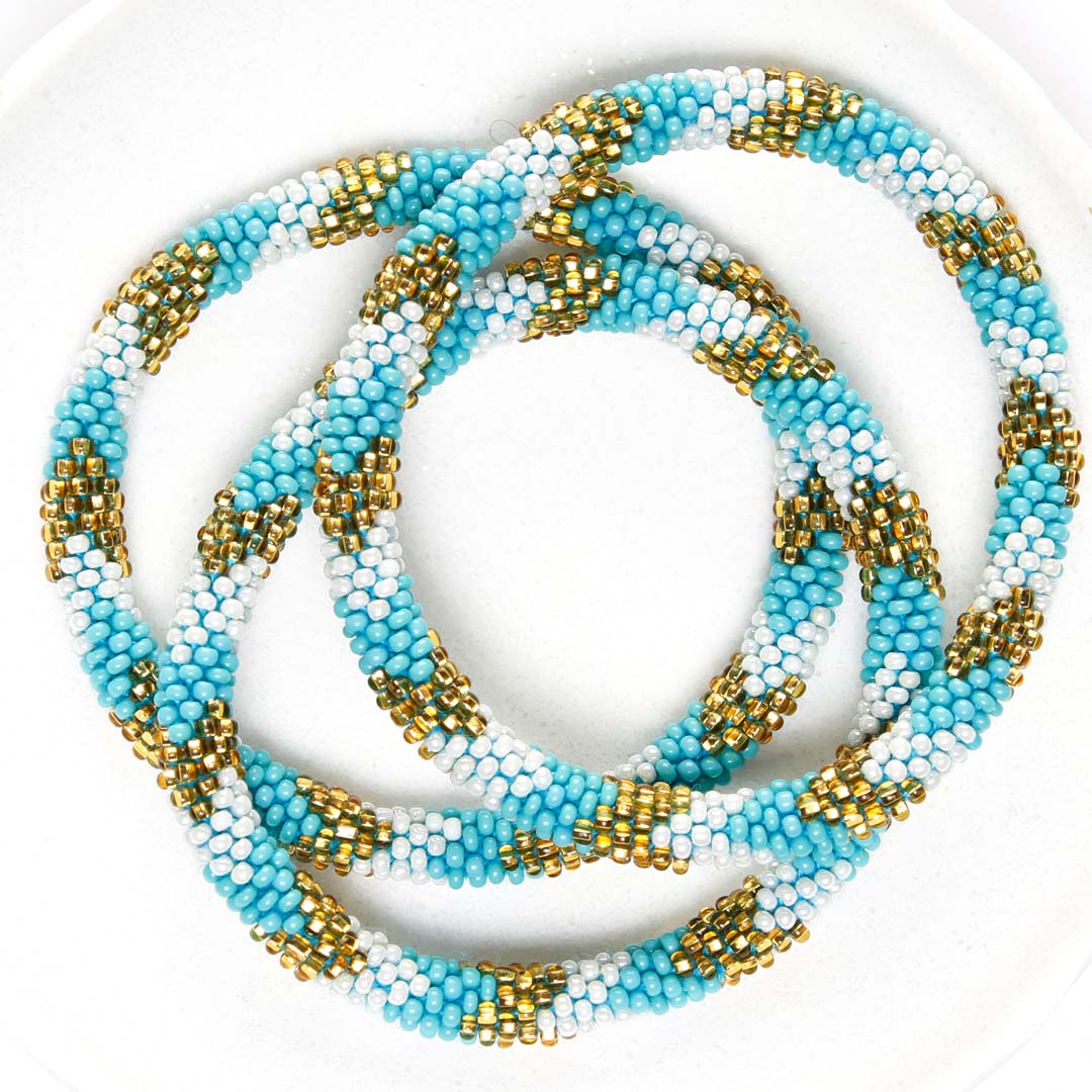 Turquoise Sun Beaded Bracelet-top