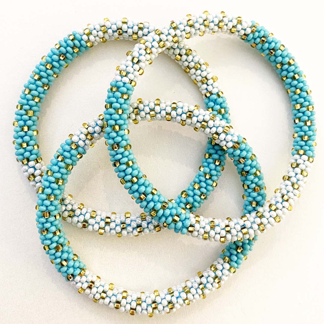 Turquoise Sun Polka Dots - 7"