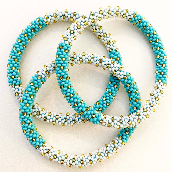 Turquoise Sun Polka Dots - 7"