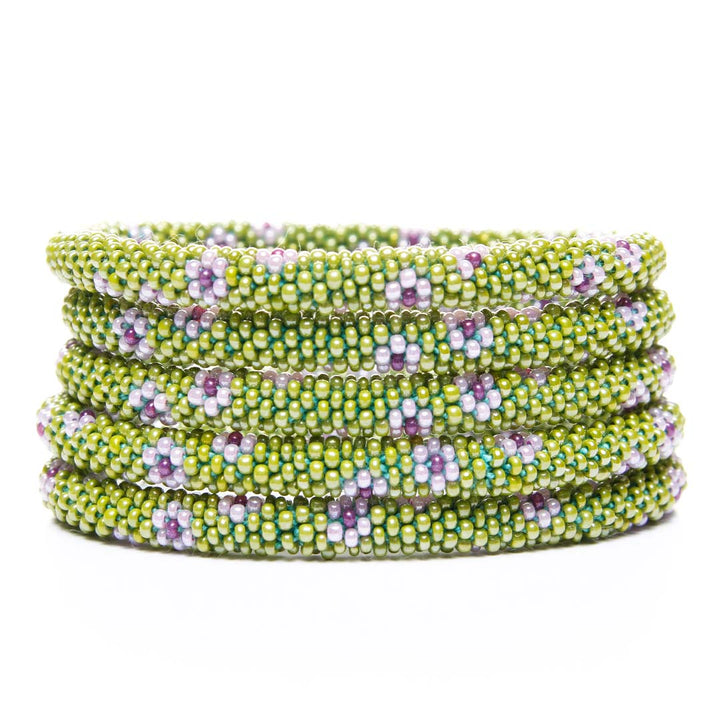 Water Lilies Beaded Bracelet Stack