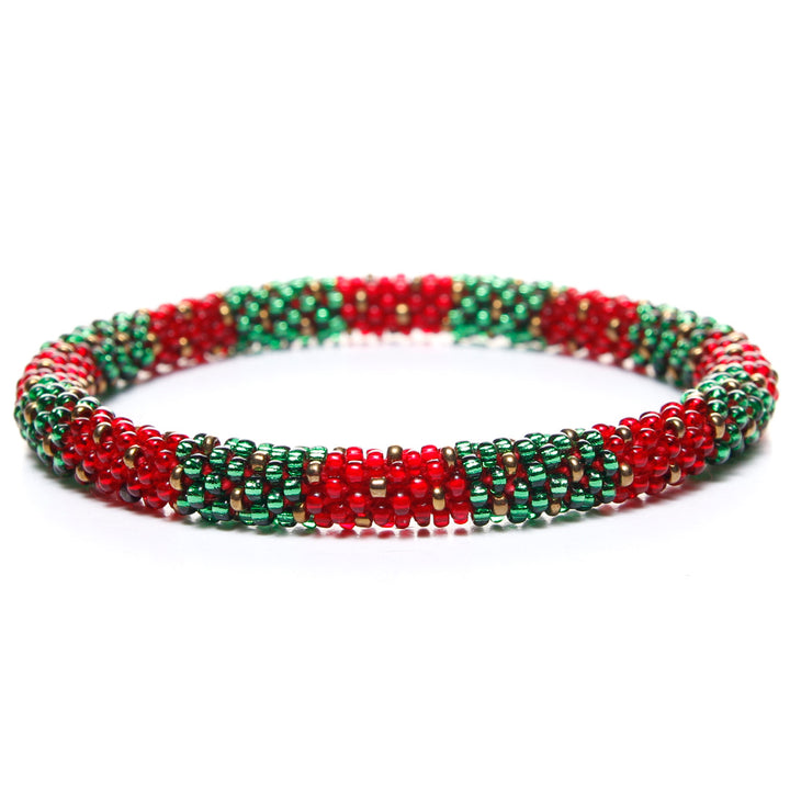 Sparkly Christmas Wreath - Dark Red Bead - 6.5"