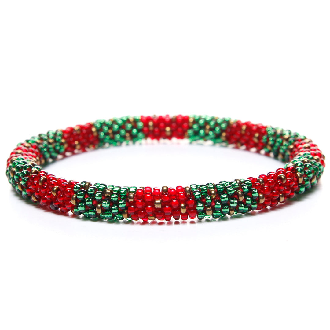 Sparkly Christmas Wreath - Dark Red Bead - 8"