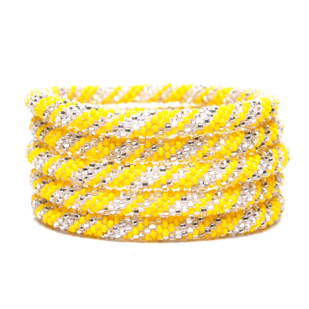 sparkling lemonade twist bead bracelet-stack 8in