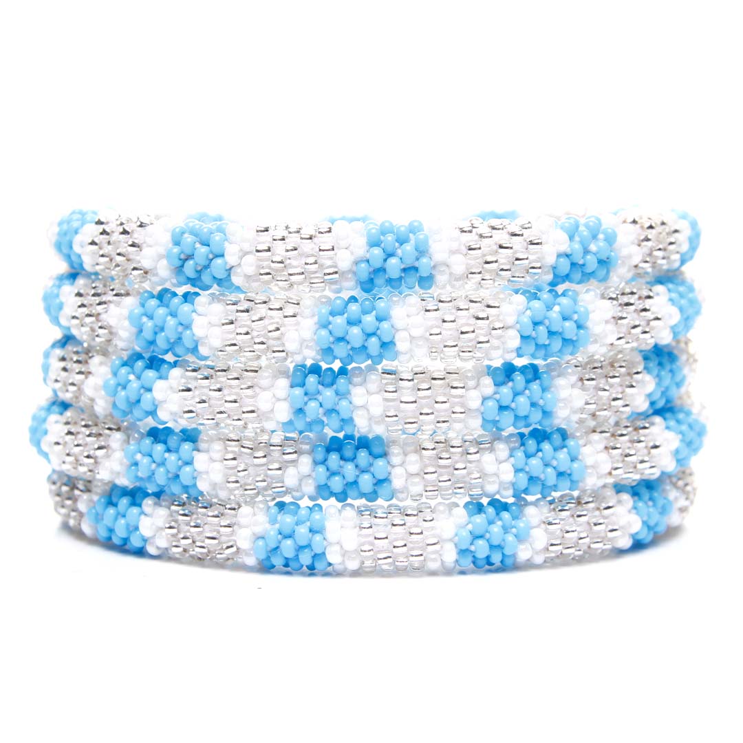 sparkly cloud stripe bead bracelet-stack