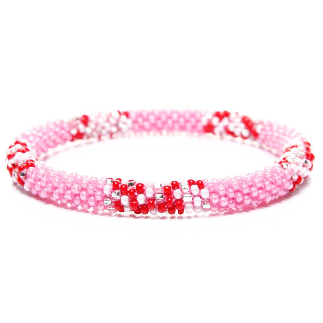 Sweetheart Sprinkle Stripe Beaded Bracelet-Front